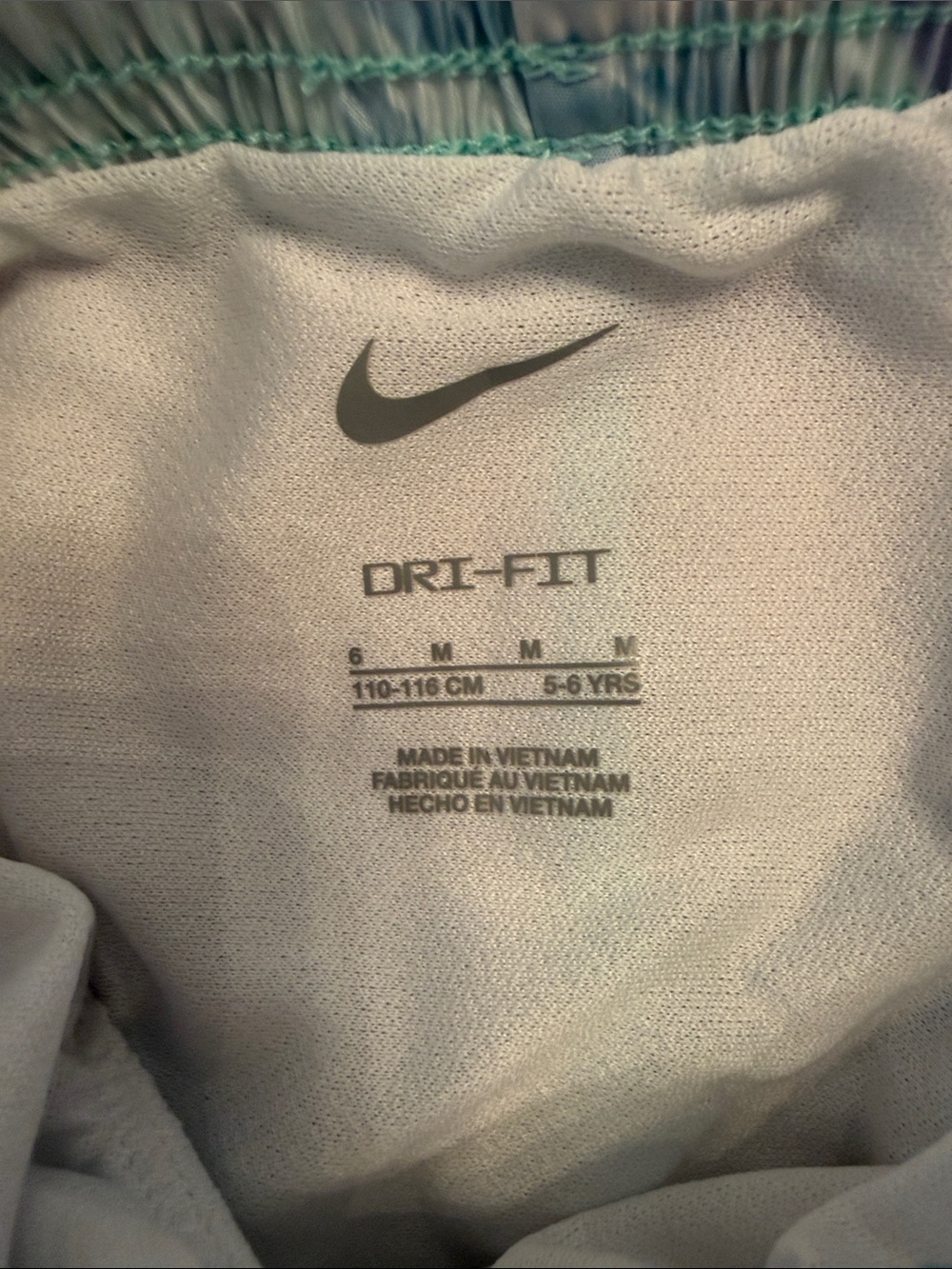 Nike Girls 5-6 Pastel Tie-Dye Athletic Shorts - Pink, Blue, Mint soccer running - Picture 2 of 5